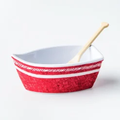 KSP Rowboat Melamine Bowl with Paddle (Red)
