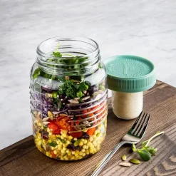 KSP Salad To-Go Glass Salad Mason Jar