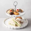 KSP Scalloped 2-Tier Porcelain Serving Dish (White)