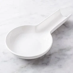 KSP Scoop Porcelain Flat Spoon Rest (White) 24 x 12.5 x 3 cm