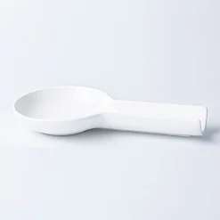 KSP Scoop Porcelain Flat Spoon Rest (White) 24 x 12.5 x 3 cm
