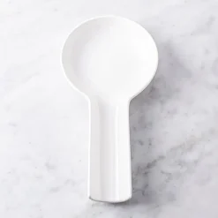 KSP Scoop Porcelain Flat Spoon Rest (White) 24 x 12.5 x 3 cm