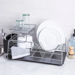 KSP Scoop 2-Tier Dish Rack - Black