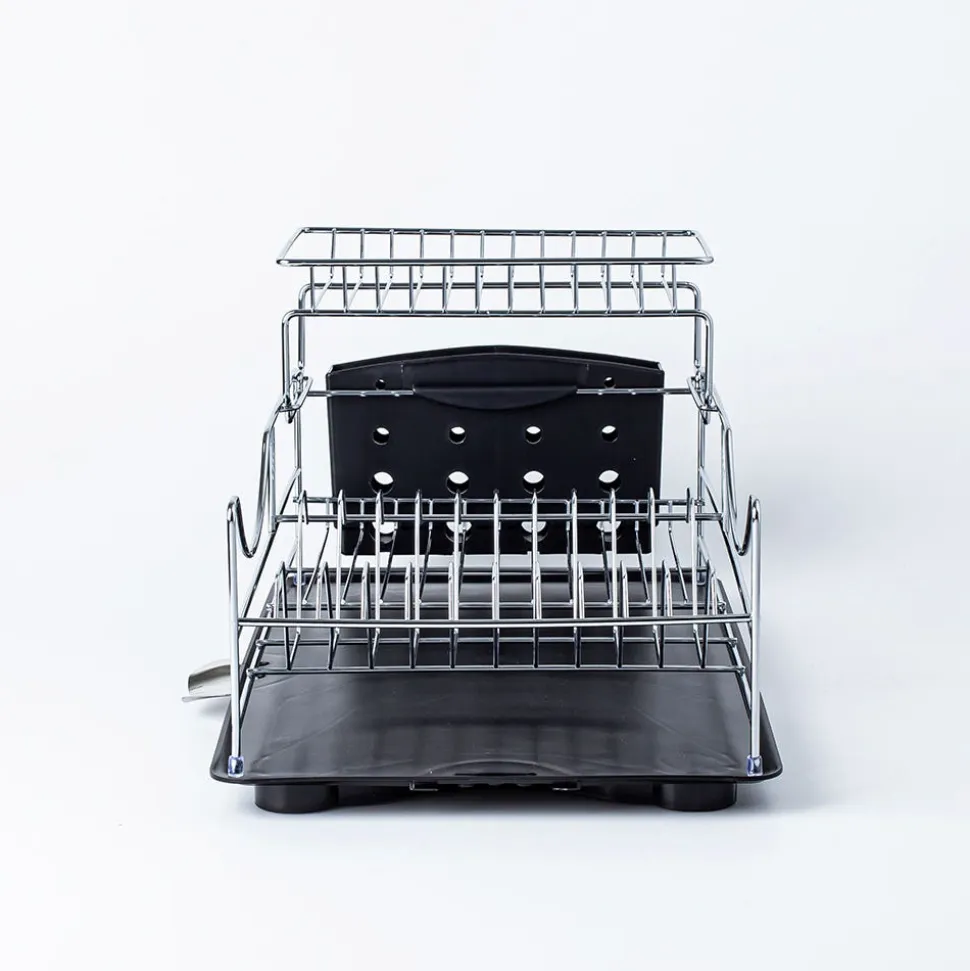KSP Scoop 2-Tier Dish Rack - Black