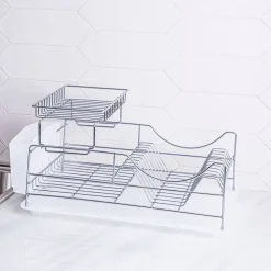 KSP Scoop 2-Tier Dish Rack - White