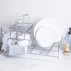 KSP Scoop 2-Tier Dish Rack - White