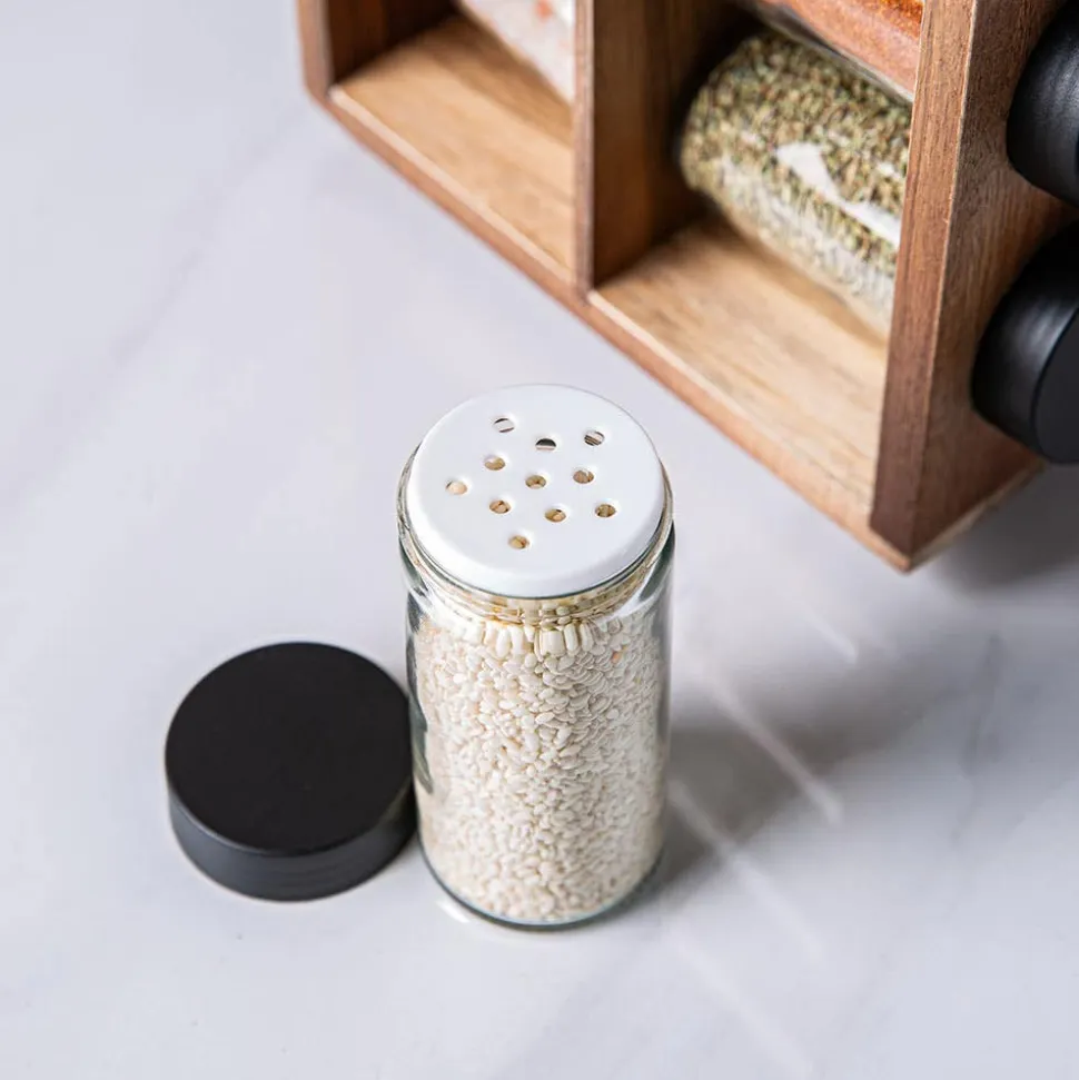 KSP Sienna Revolving Spice Rack - Set of 16 (Acacia)