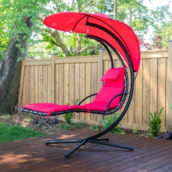KSP Siesta Steel Hammock with Umbrella (Red)