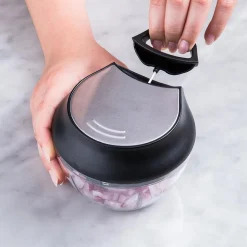 KSP Simple Pull Mini Vegetable Chopper (Black/Stainless Steel)