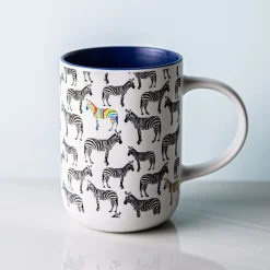 KSP Simply 'Rainbow Zebra' Porcelain Mug 16oz.