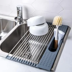 KSP SINKSMART Roll-Up Dish Drying Rack W/Utensil Caddy (Small)