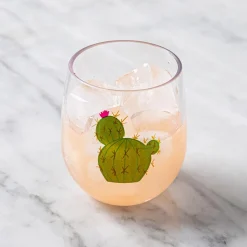 KSP Sip 'Cactus' Stemless Wine Glass 14oz. (Green)