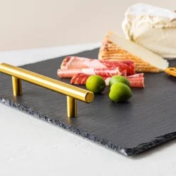 KSP Slate Board with Gold Handles 40x30x.0.7cm