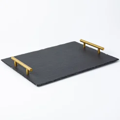KSP Slate Board with Gold Handles 40x30x.0.7cm