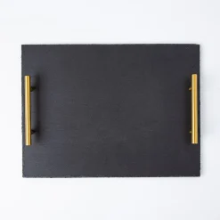 KSP Slate Board with Gold Handles 40x30x.0.7cm
