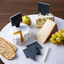 KSP Slate Cheese Markers with Chalk - Set of 4 (Grey)
