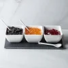 KSP Slate Porcelain Bowls with Tray & Spoons - Set of 7