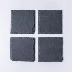 KSP Slate Stone Coaster - Set of 4 (Black)