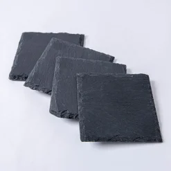KSP Slate Stone Coaster - Set of 4 (Black)