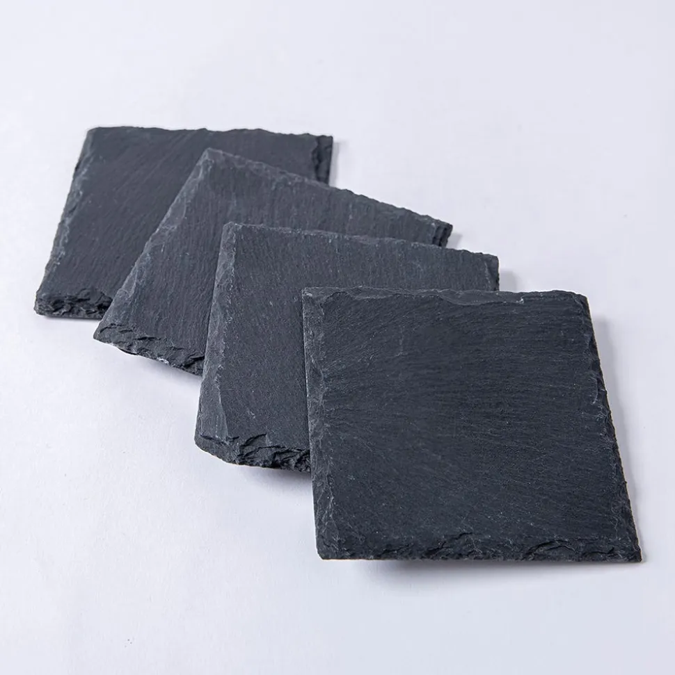 KSP Slate Stone Coaster - Set of 4 (Black)