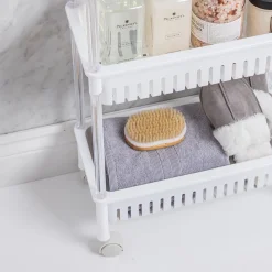 KSP Slidestor '3-Tier' Rolling Storage Rack (White) 45 x 21 x 80 cm