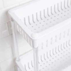 KSP Slidestor '3-Tier' Rolling Storage Rack (White) 45 x 21 x 80 cm
