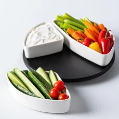 KSP Snack Porcelain Serving Set - Set of 4 (White)