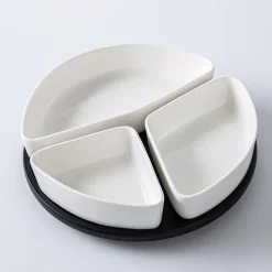 KSP Snack Porcelain Serving Set - Set of 4 (White)