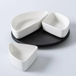 KSP Snack Porcelain Serving Set - Set of 4 (White)