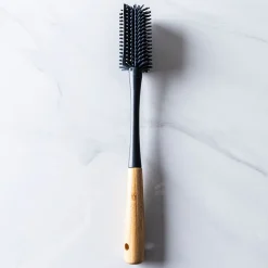 KSP Soft Bristle Silicone Bamboo Handle Bottle Brush