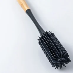 KSP Soft Bristle Silicone Bamboo Handle Bottle Brush