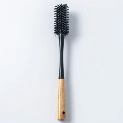 KSP Soft Bristle Silicone Bamboo Handle Bottle Brush