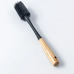 KSP Soft Bristle Silicone Bamboo Handle Bottle Brush