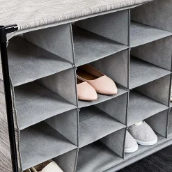 KSP Softstor 'Linen Look' Fabric Shoe Cabinet (Grey)