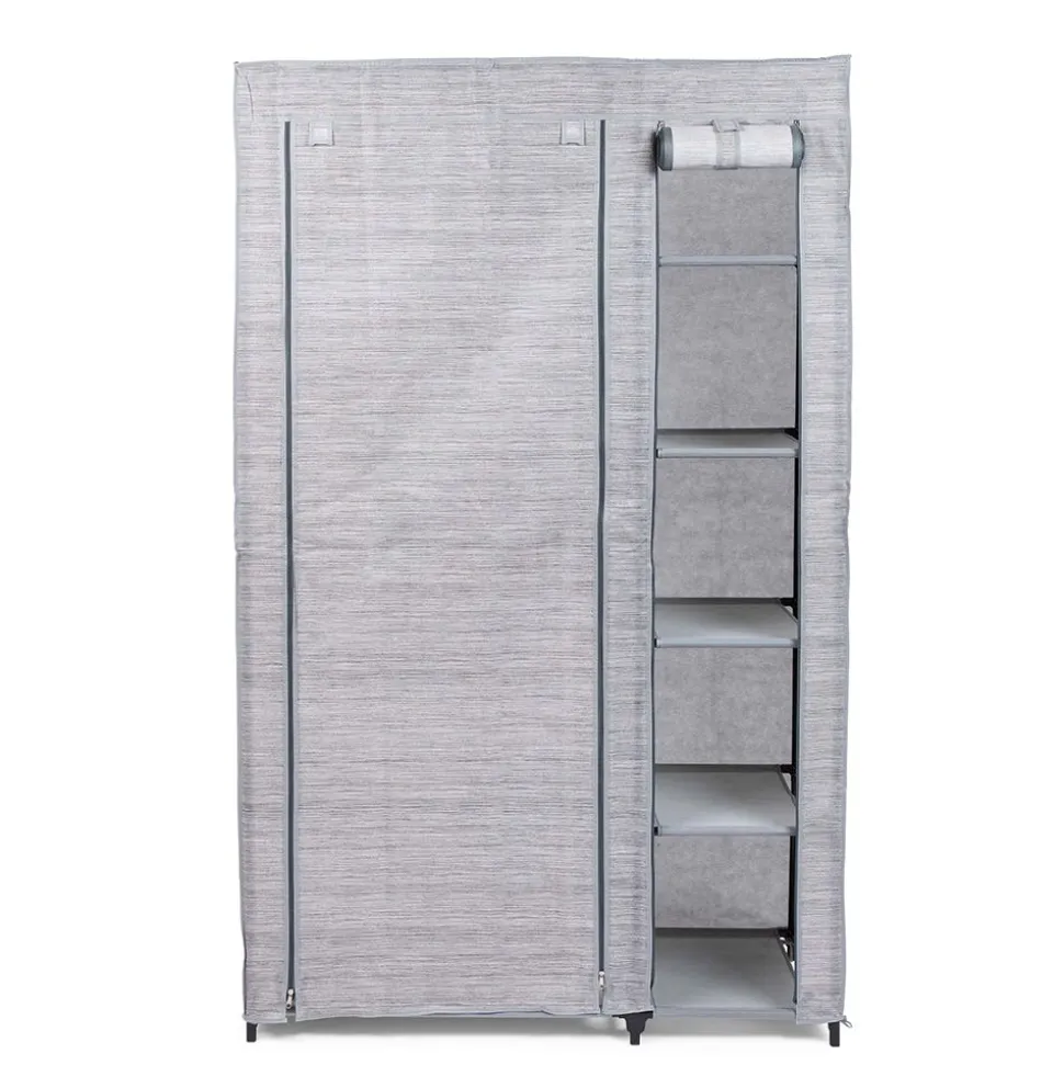 KSP Softstor 'Linen Look' Fabric Wardrobe (Grey)