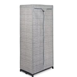 KSP Softstor 'Linen Look' Fabric Wardrobe (Grey)