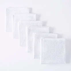 KSP Soft Touch 100% Recycled Cotton Wash Cloth - Set/6 (White)