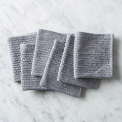 KSP Soft Touch 100% Recycled Cotton Wash Cloth - Set/6 (Grey)