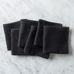 KSP Soft Touch 100% Recycled Cotton Wash Cloth - Set/6 (Black)