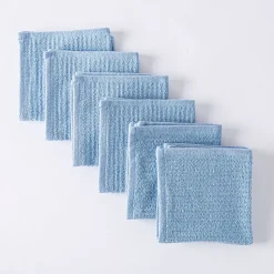 KSP Soft Touch 100% Recycled Cotton Wash Cloth - Set/6 (Light Blue)
