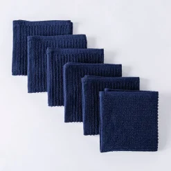 KSP Soft Touch 100% Recycled Cotton Wash Cloth - Set/6 (Navy)