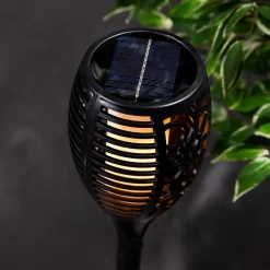 KSP Solar Flickering LED Flame Torch (Black)