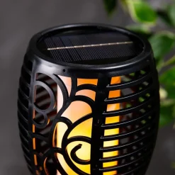 KSP Solar Flickering LED Flame Torch (Black)