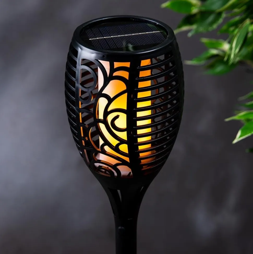 KSP Solar Flickering LED Flame Torch (Black)