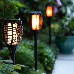 KSP Solar Flickering LED Flame Torch (Black)