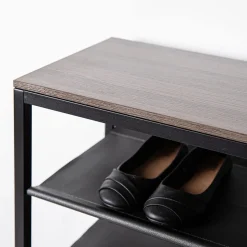 KSP Sole 6-Tier Shoe Rack (Black/Wood)