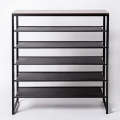 KSP Sole 6-Tier Shoe Rack (Black/Wood)