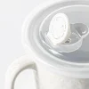 KSP Solid Textured 'Snowflake' Porcelain Soup Mug with Lid (White)