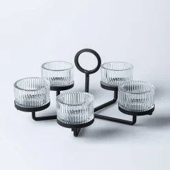 KSP Solis '5-Lite' Iron Tealight Holder (Black)