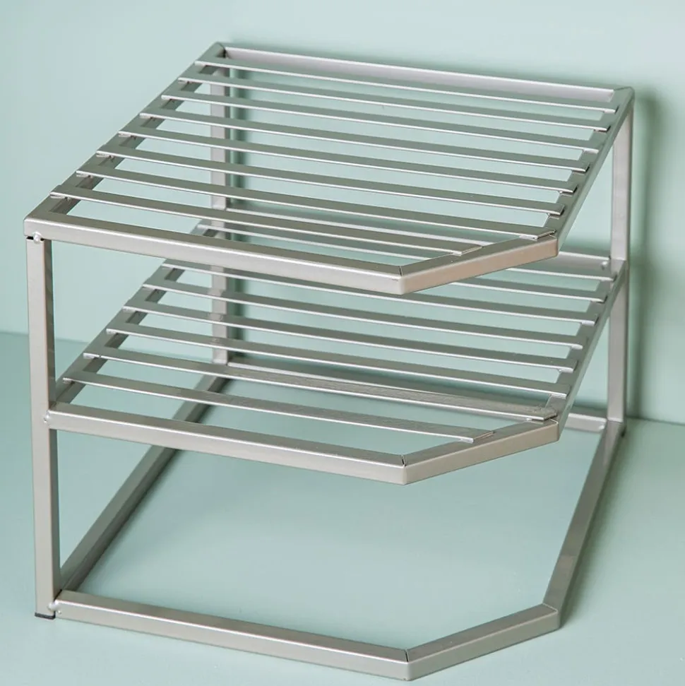 KSP Space Logic Corner Shelf 2-Tier (Grey) 10x10x9"